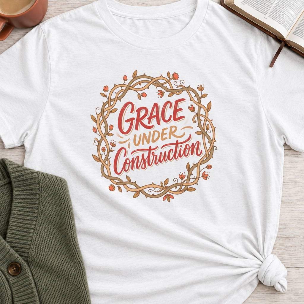 Grace Under Construction white tee