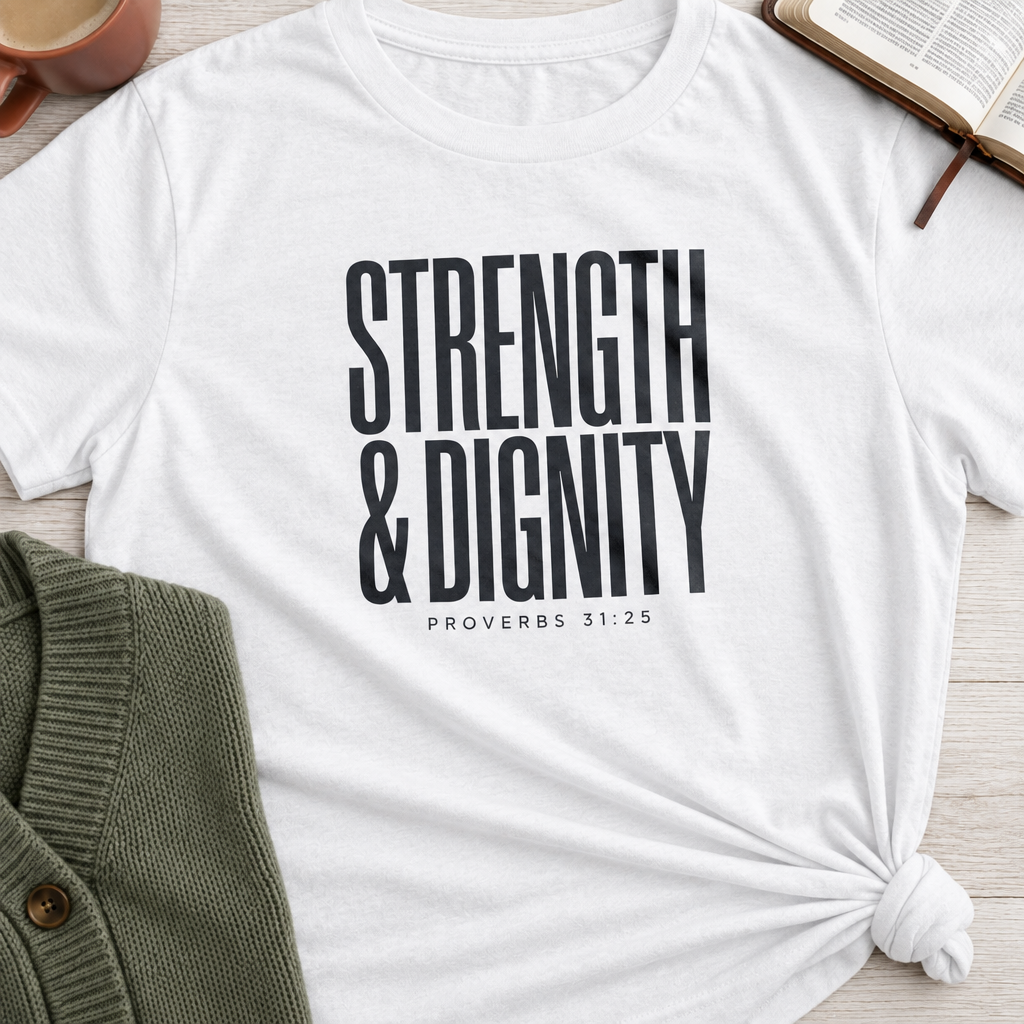 Strength white tee